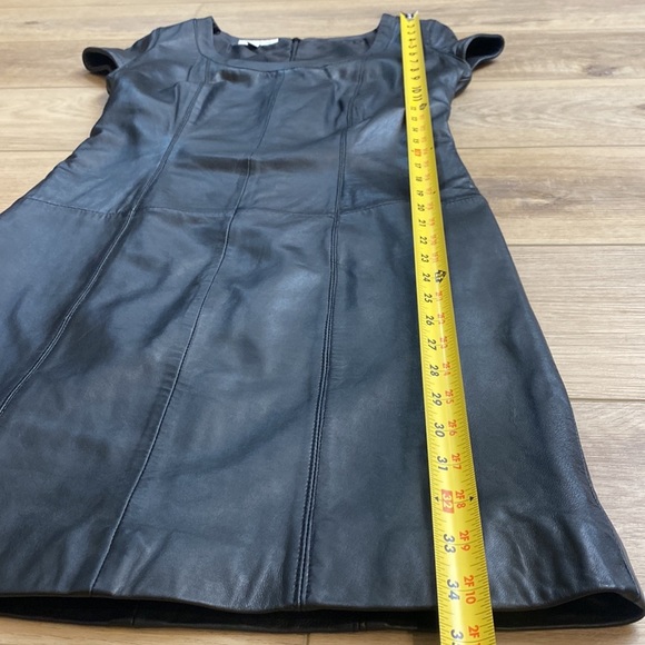 Boston Proper Genuine Leather Mini Dress - Picture 12 of 16